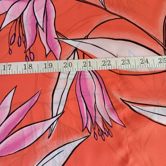 Belle by Kim Gravel Size XXS Orange/Pink Poncho Style Oversized Blouse - Picture 5 of 7